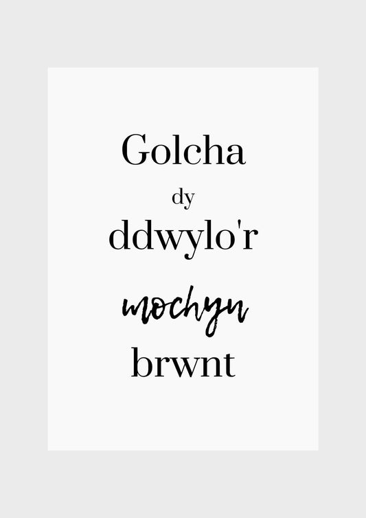 Golcha dy ddwylo'r mochyn brwnt